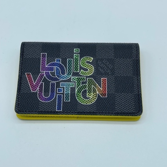 LOUIS VUITTON Graphite Damier Rainbow Print Virgil Abloh Pocket Organizer; NEW - Picture 2 of 8
